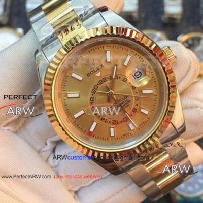 Perfect Replica ROLEX Sky Dweller 2-Tone Mens Watch 40mm